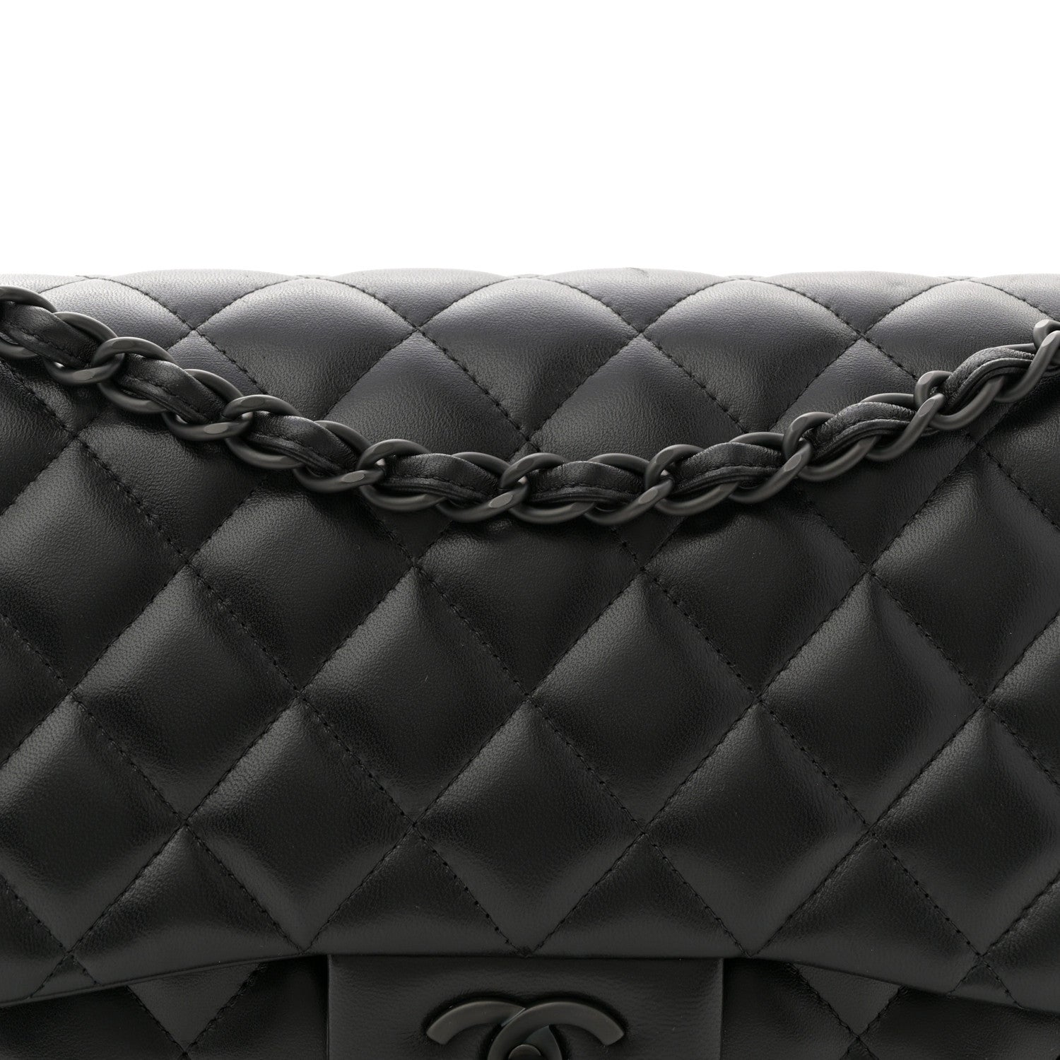 Chanel Lambskin Quilted Jumbo Double Flap So Black 8 of 12