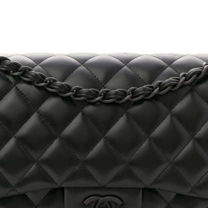 Chanel Lambskin Quilted Jumbo Double Flap So Black 8 of 12