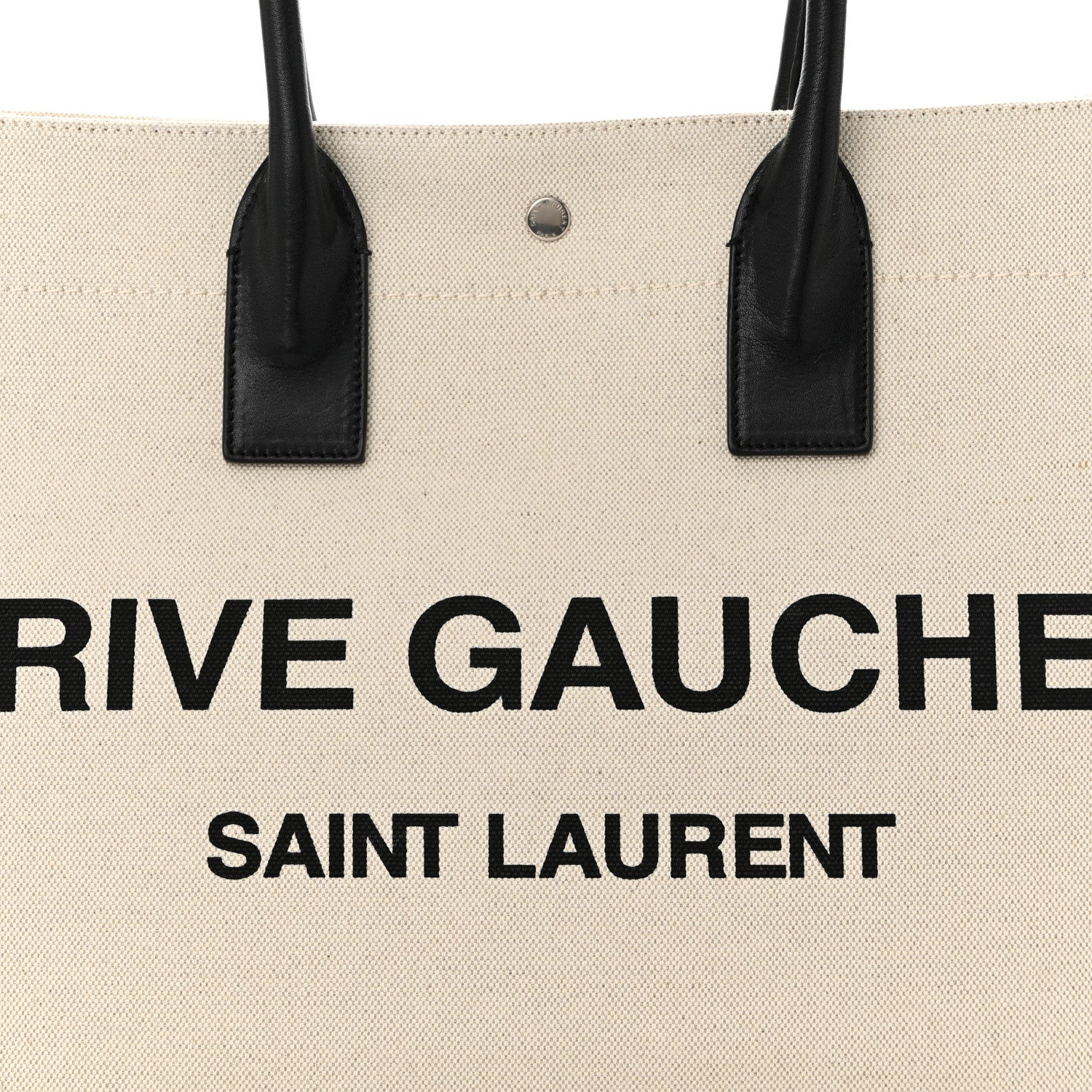 Saint Laurent Linen Calfskin Rive Gauche Tote Optic White 8 of 10