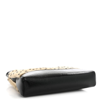 Chanel Shiny Lambskin Pony Hair Cheetah Printed Mini 31 Shopping Bag Light Beige Black 3 of 9