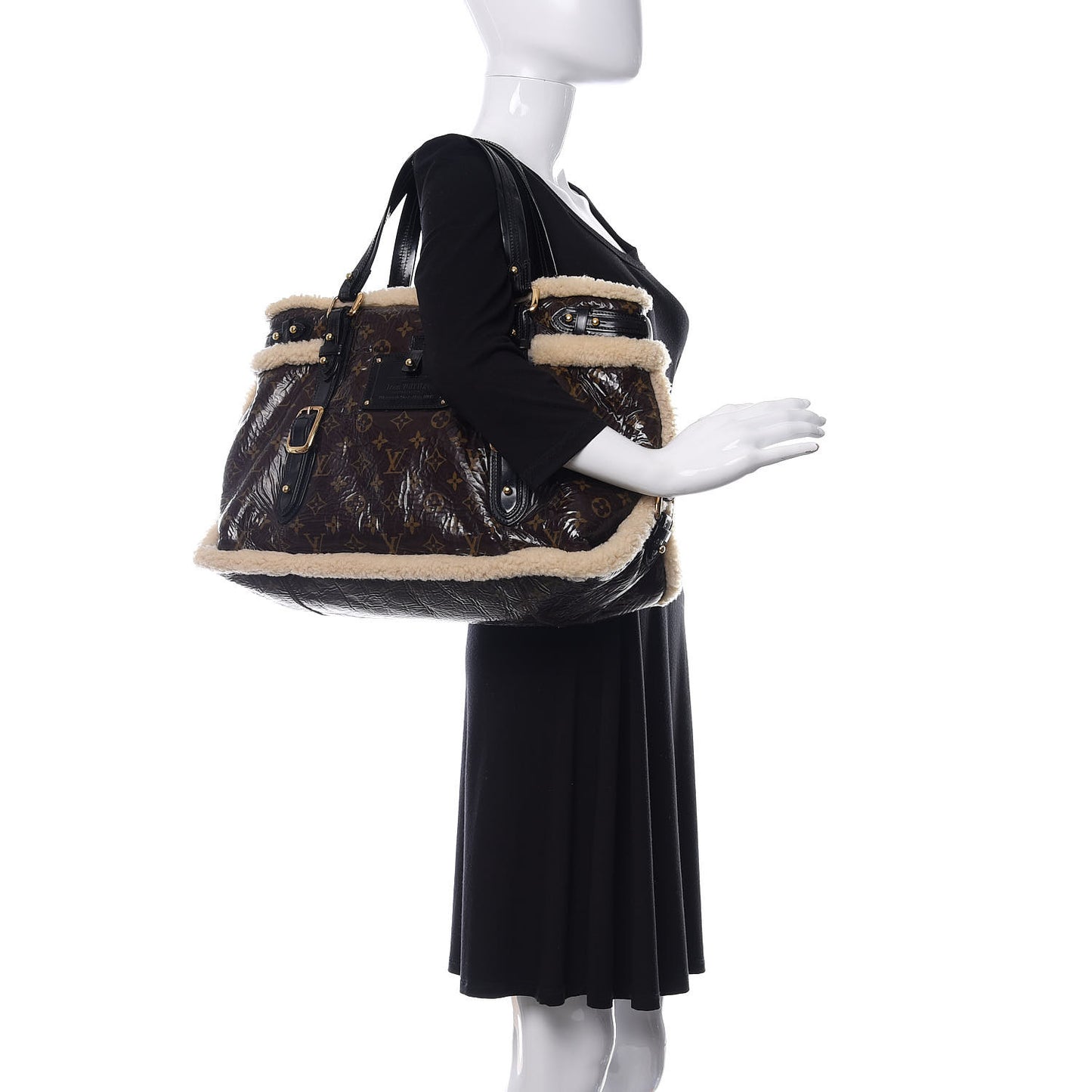 Patent Monogram Shearling Sac Thunder