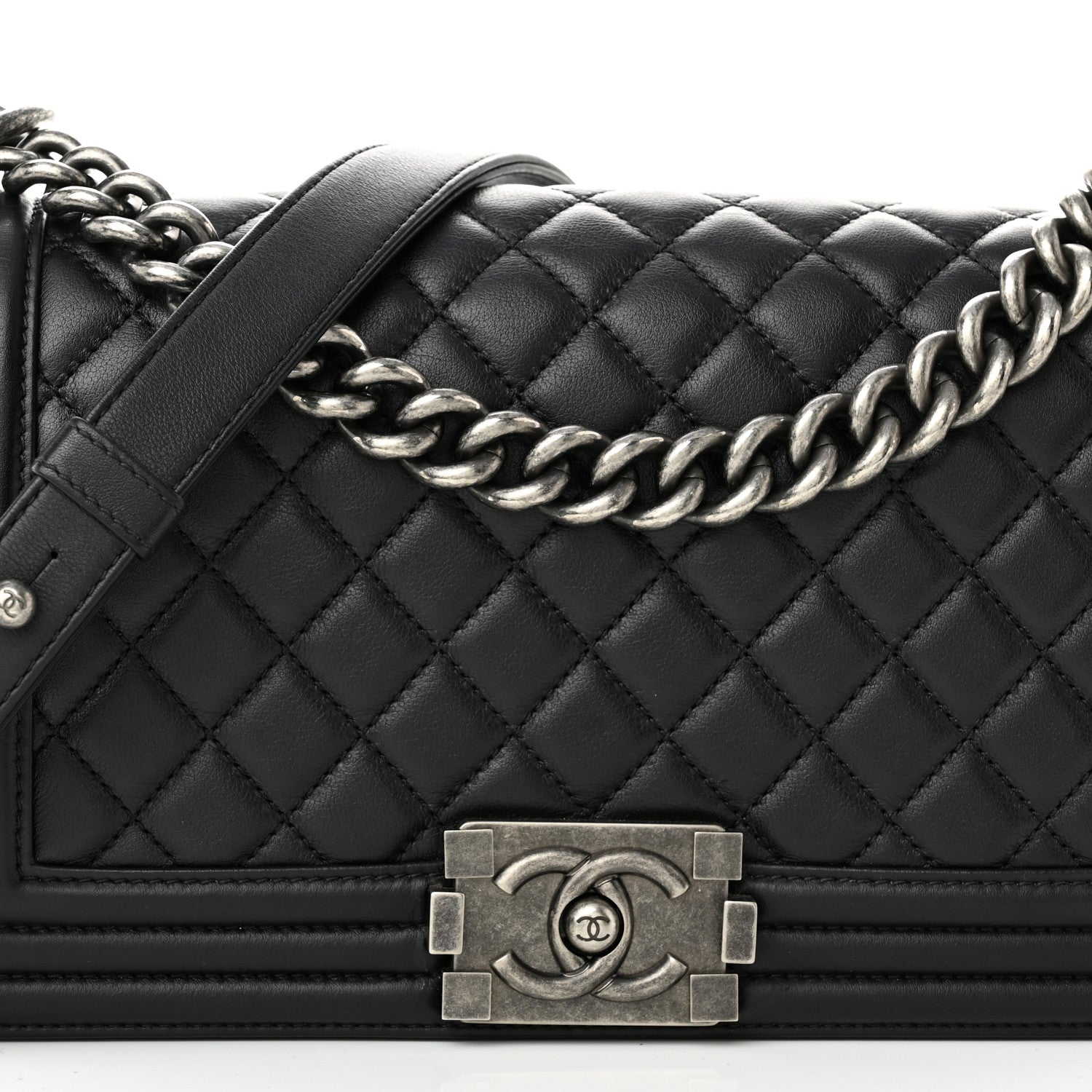 Chanel Calfskin Quilted Medium Boy Flap Black 8 of 10