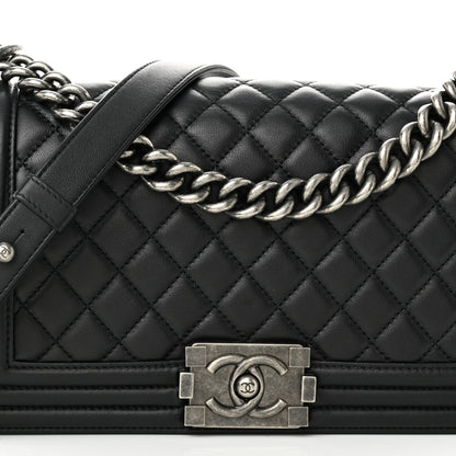 Chanel Calfskin Quilted Medium Boy Flap Black 8 of 10