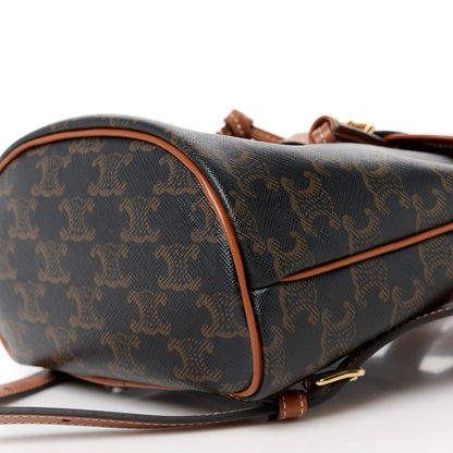 Celine Triomphe Canvas Calfskin Mini Folco Backpack Tan 10 of 10