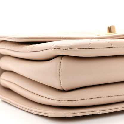 Chanel Calfskin Quilted Metal Small Top Handle Envelope Flap Beige 9 of 10