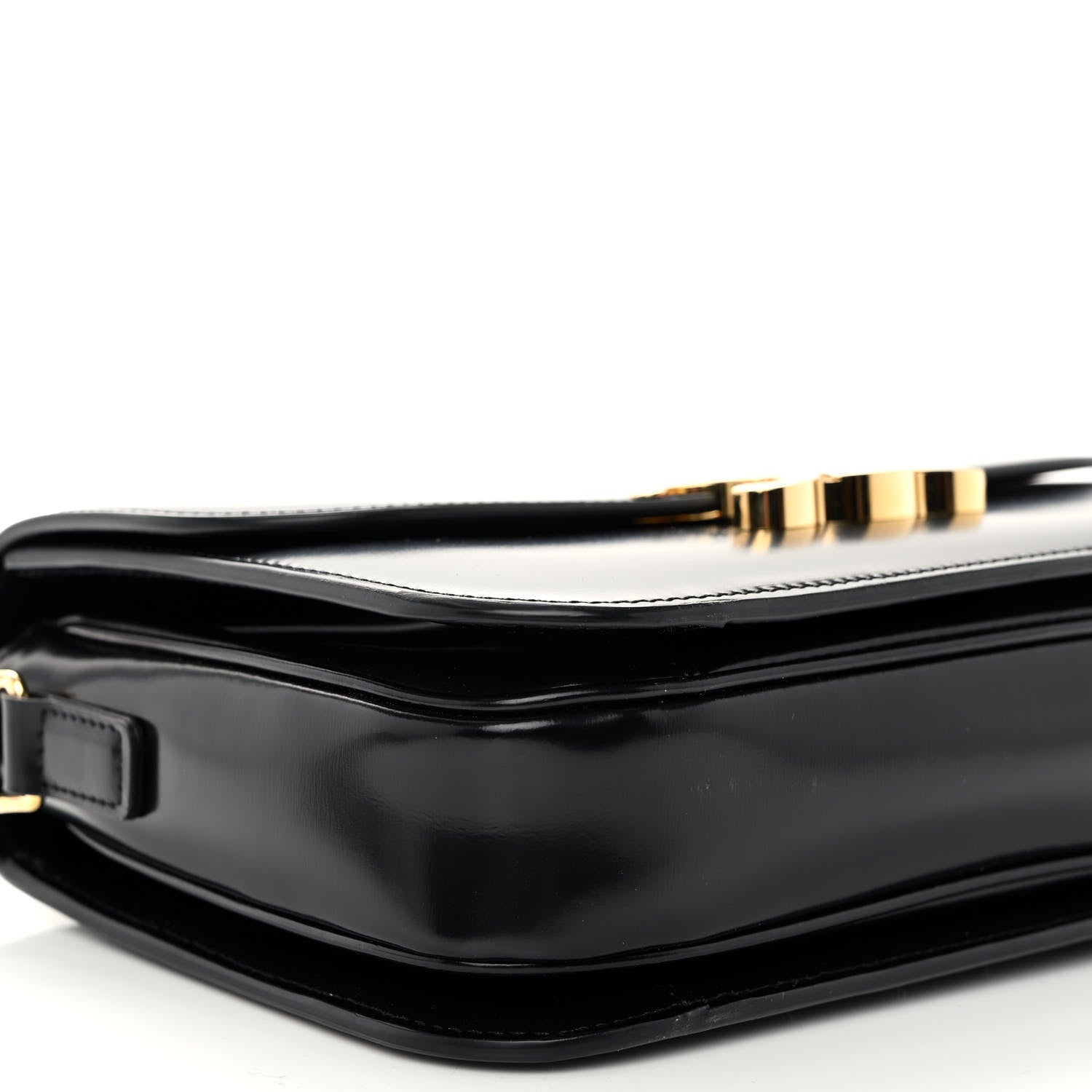 Celine Shiny Calfskin Medium Triomphe Black 9 of 10