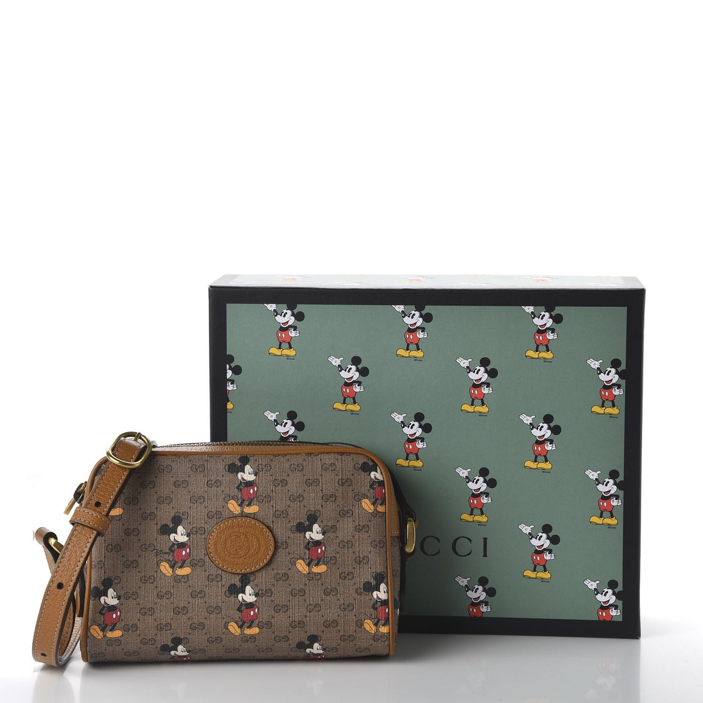 X DISNEY Mini Vintage GG Supreme Monogram Mickey Mouse Shoulder Bag Beige Vintage Sun Oil