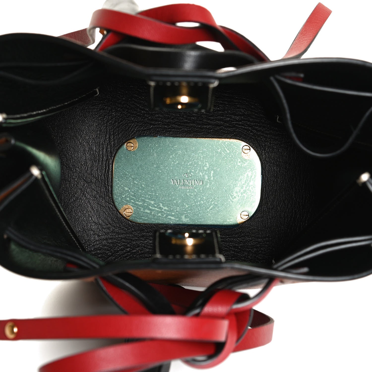 Valentino Garavani Grainy Calfskin VLogo Bucket Bag Brown 8 of 21