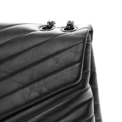 Saint Laurent Calfskin Y Quilted Monogram Monochrome Medium Loulou Chain Satchel Black 13 of 13