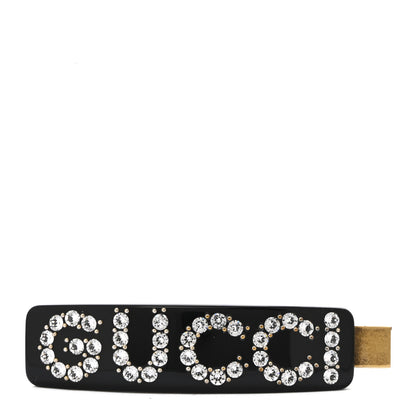 Gucci Resin Crystal Single Hair Barrette Black 1 of 3