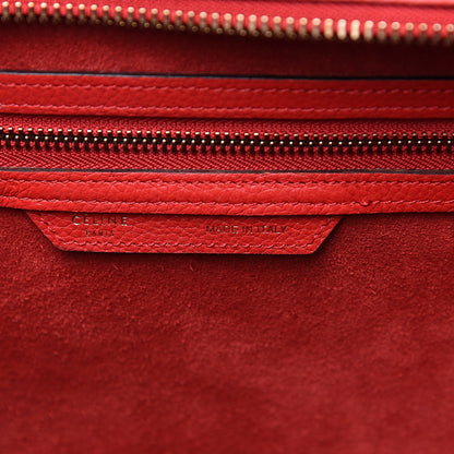 Celine Drummed Calfskin Mini Luggage Coquelicot 5 of 11