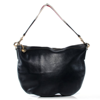Gucci Leather Web Strap Hobo Navy 1 of 8