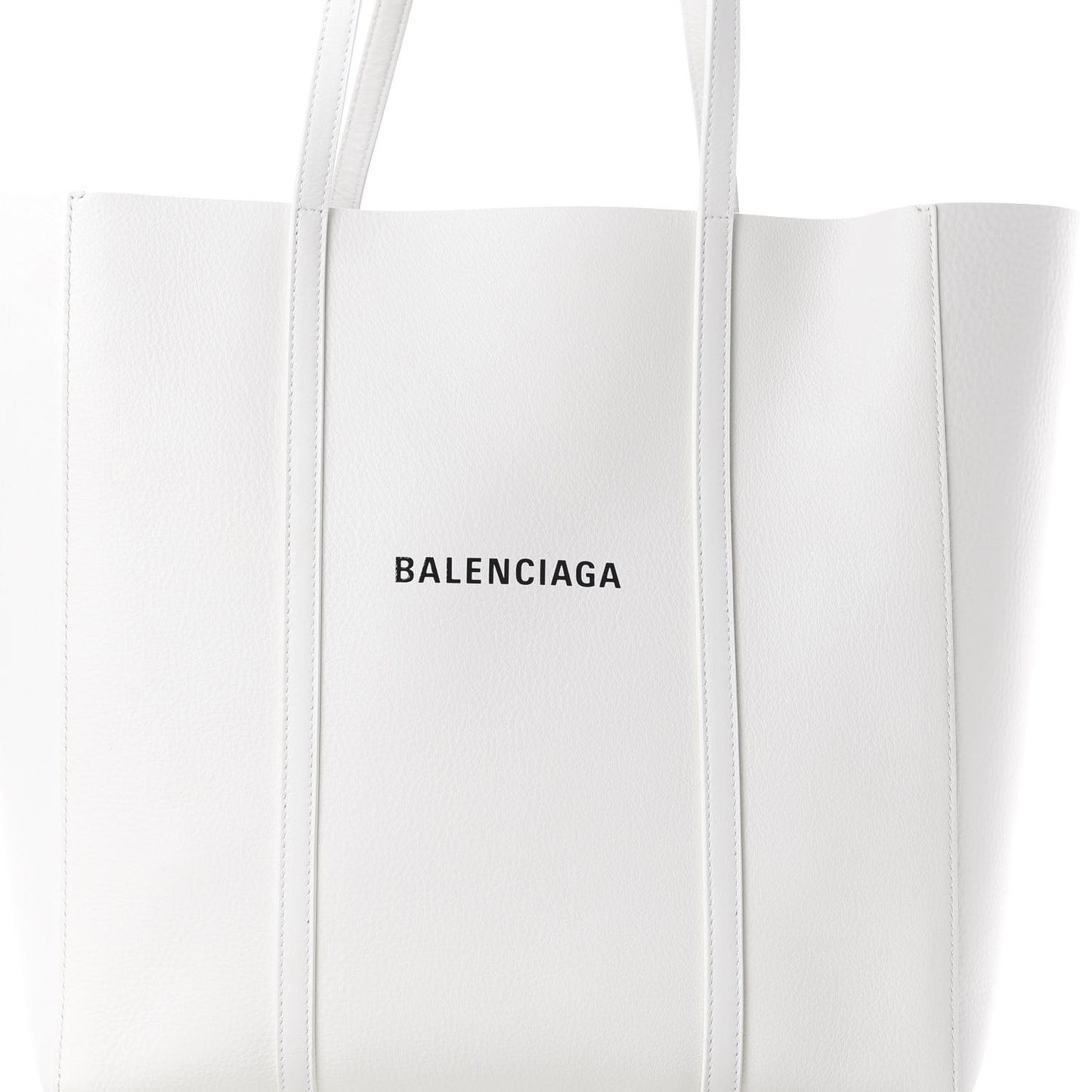 Smooth Calfskin Double Sided Small Everyday Tote Optic White Black