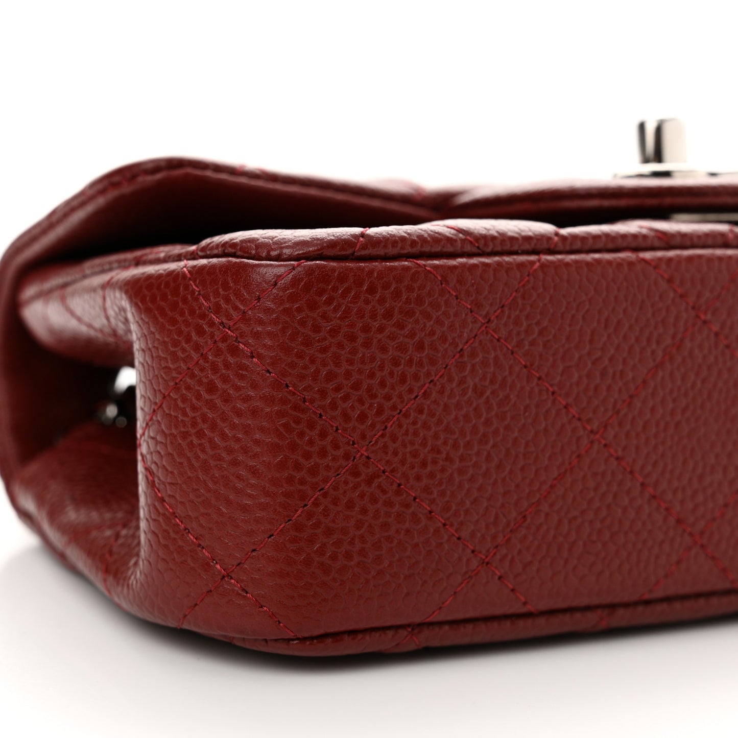 Caviar Quilted Extra Mini Flap Burgundy