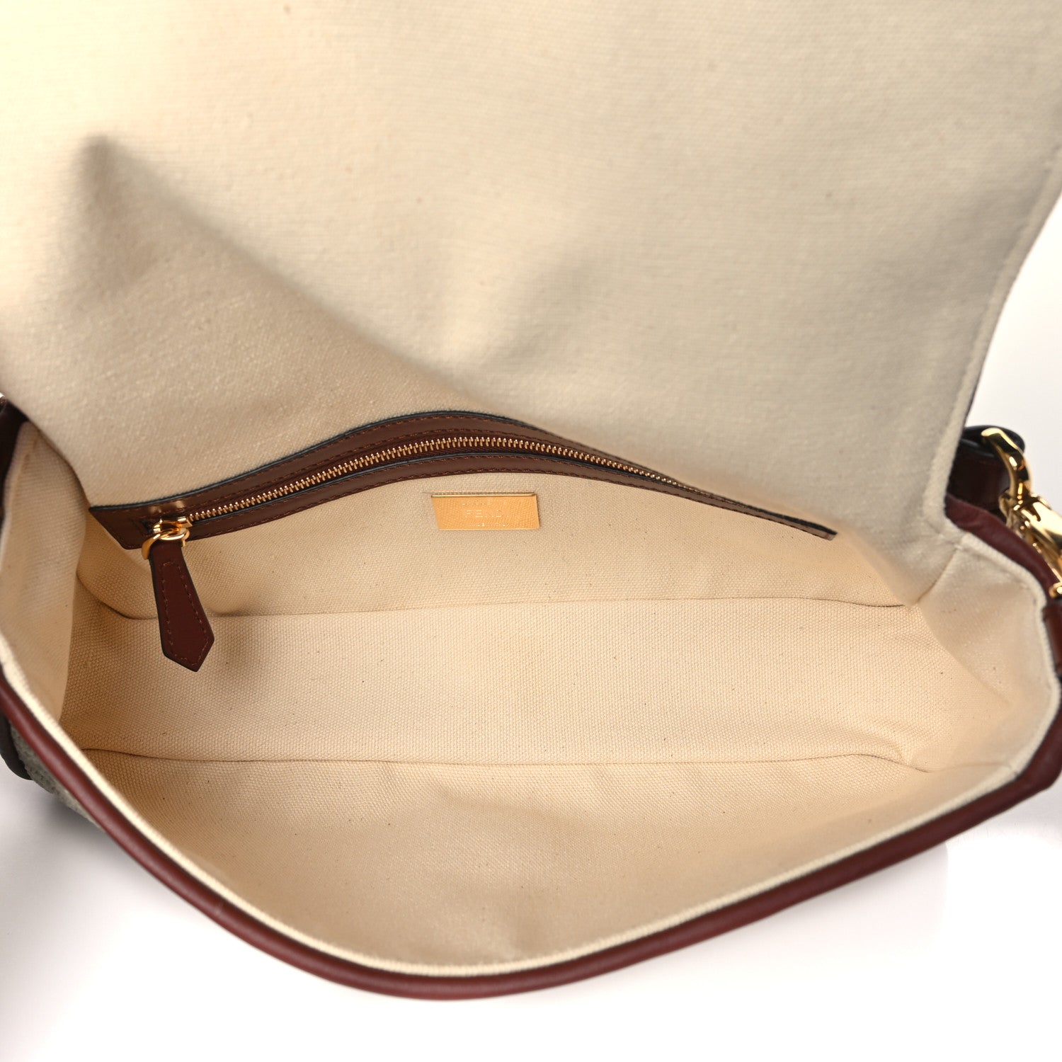 Fendi Sardinian Jacquard Vitello King FF 1974 Embroidered Baguette Corda Praline 5 of 11