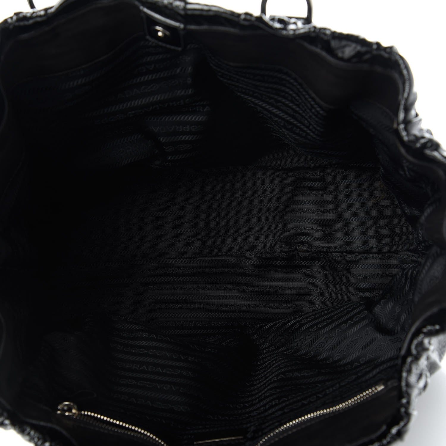 Prada Vernice Gaufre Tote Black 5 of 10