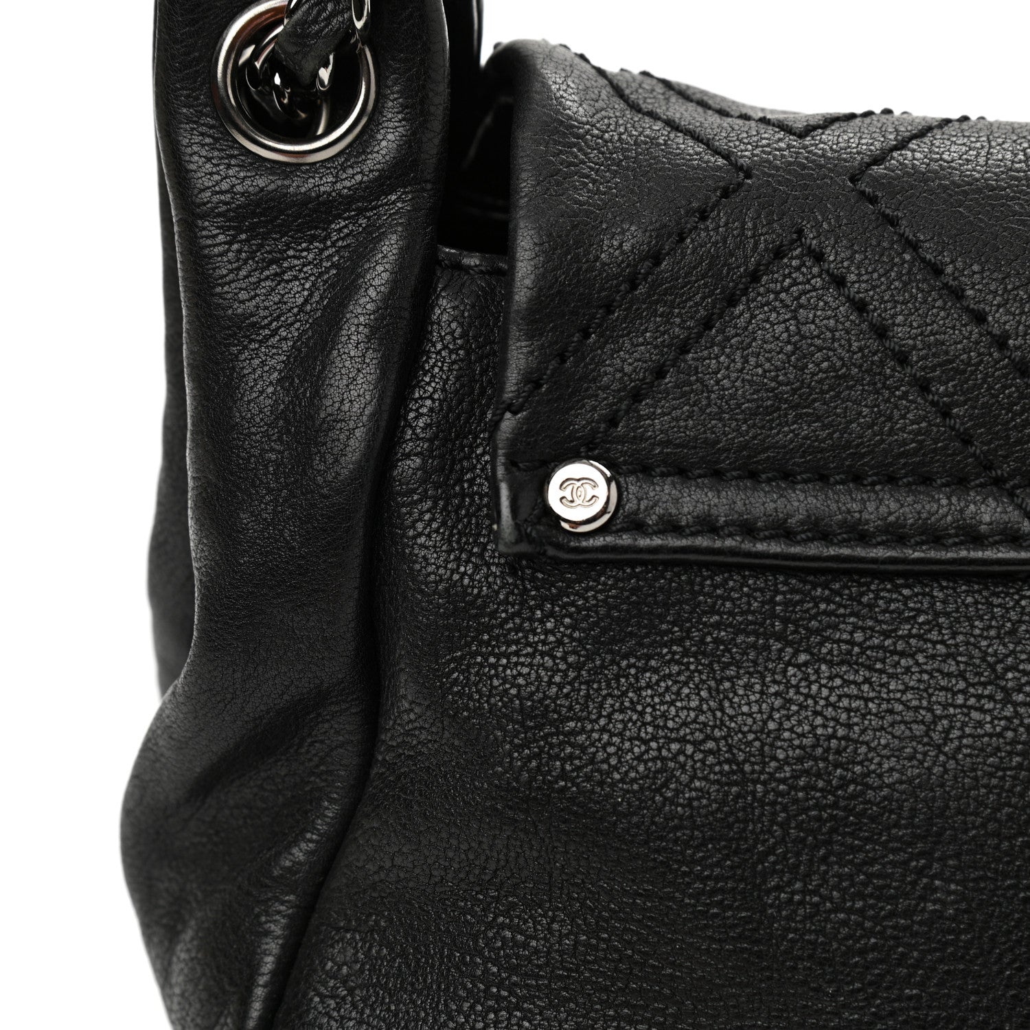 Chanel Calfskin Diamond Stitch Accordion Flap Black 9 of 9
