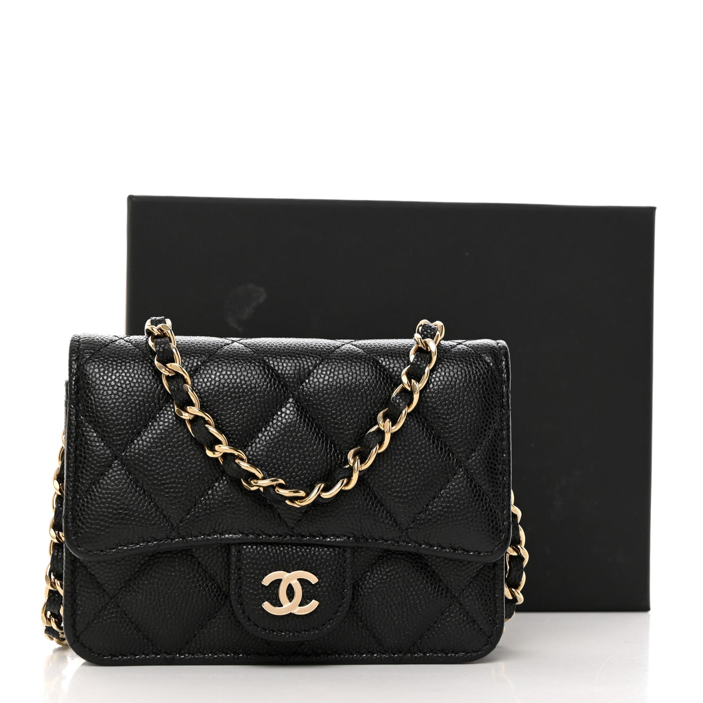 Caviar Quilted Mini Chain Bag Black