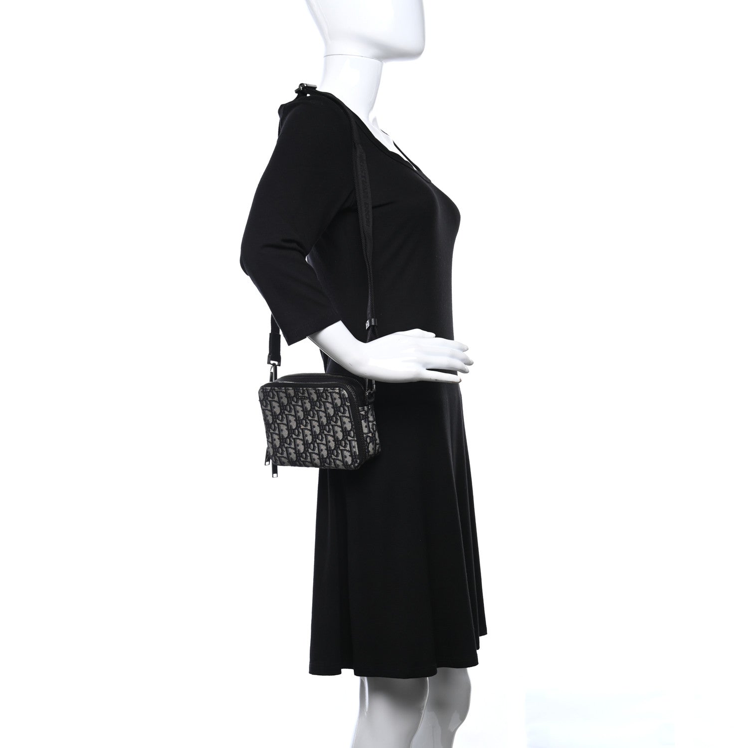 Christian Dior Oblique Pouch Navy Blue 2 of 9