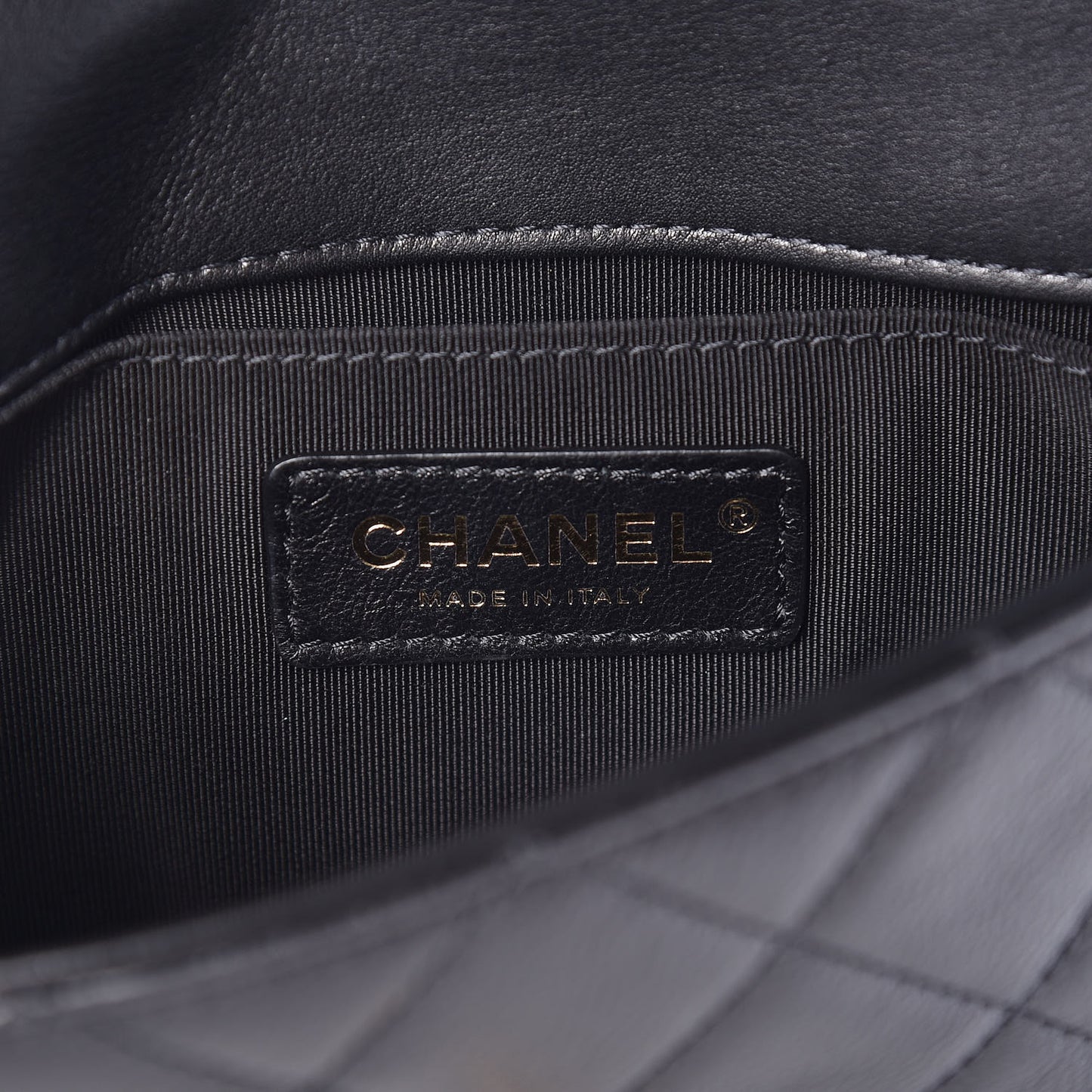 Calfskin Quilted Flap Waist Bag Black