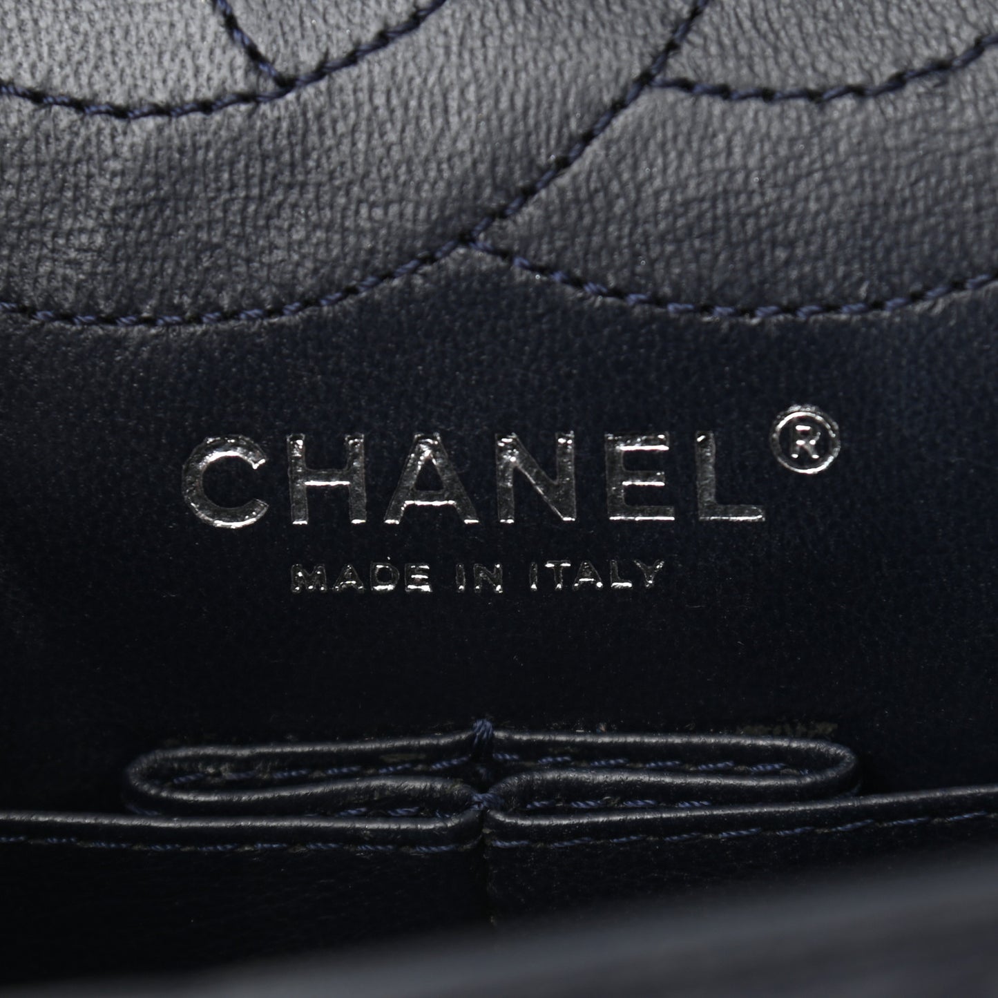 Aged Calfskin Quilted 2.55 Reissue 226 Flap Navy Blue