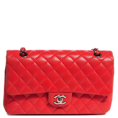 Chanel Lambskin Perforated Medium Double Flap Red 1 of 8
