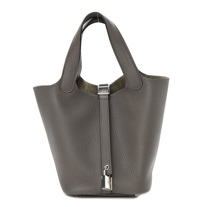 Hermes Taurillon Clemence Picotin Lock 18 PM Etain 1 of 9