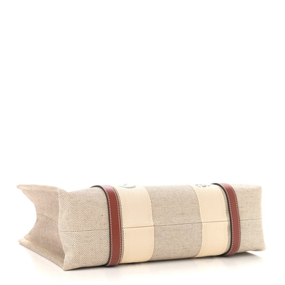 Chloe Cotton Calfskin Medium Woody Ribbon Tote White Brown 4 of 11