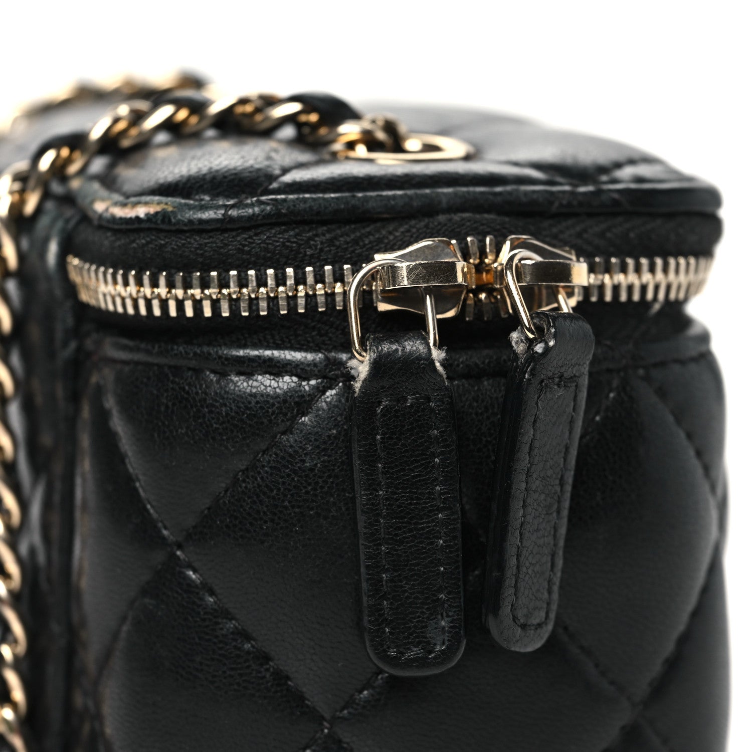 Chanel Lambskin Quilted Mini Vanity Case With Chain Black 14 of 15