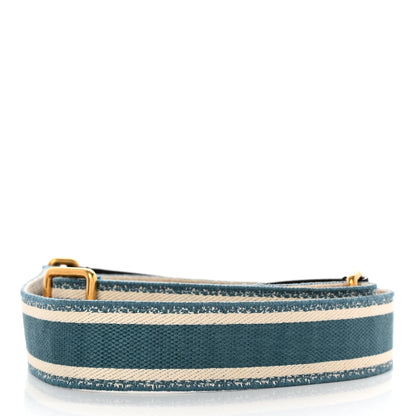 Christian Dior Canvas Embroidered Adjustable Shoulder Strap Deep Ocean 2 of 6