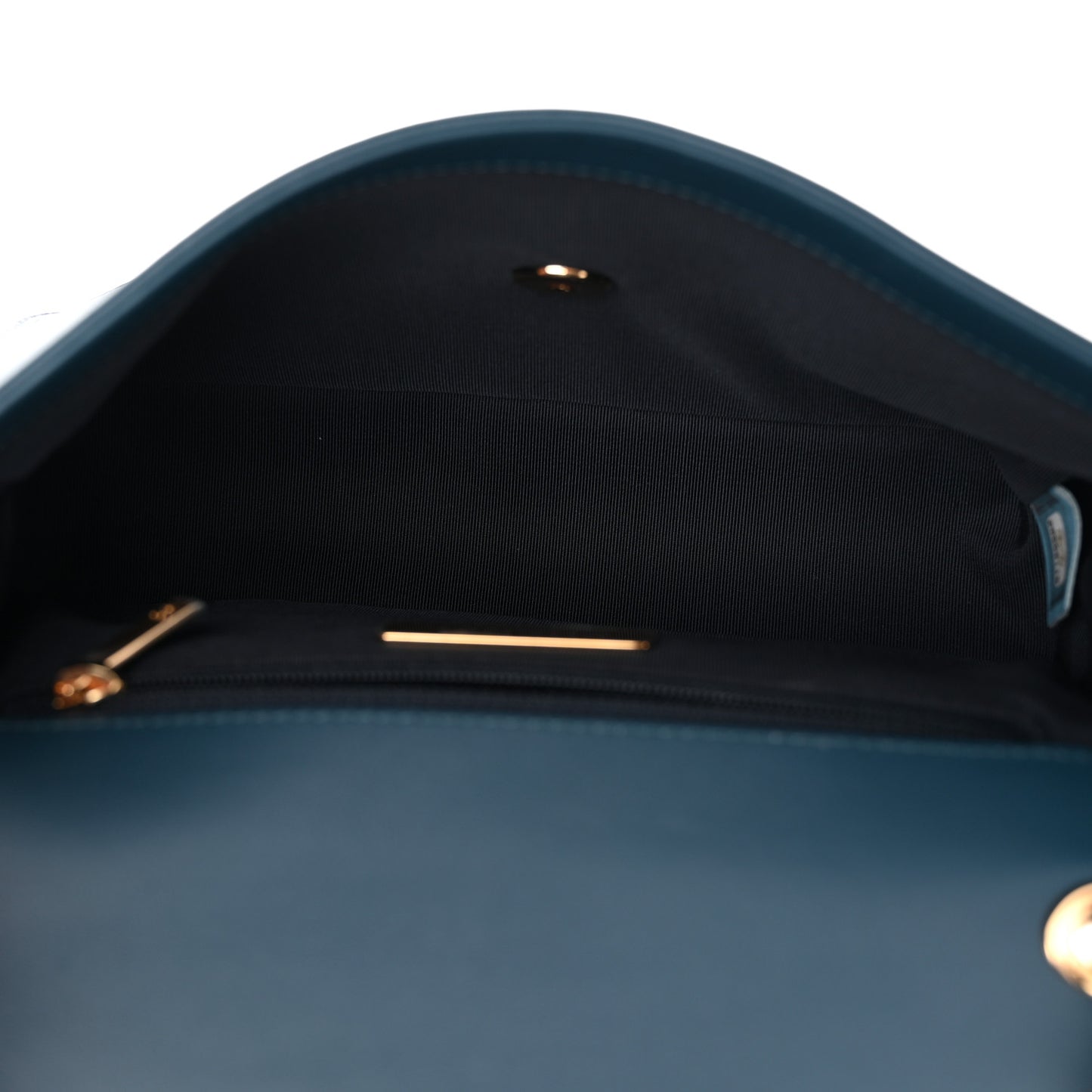 Lambskin Calfskin Quilted Shoulder Flap Bag Dark Blue Light Blue