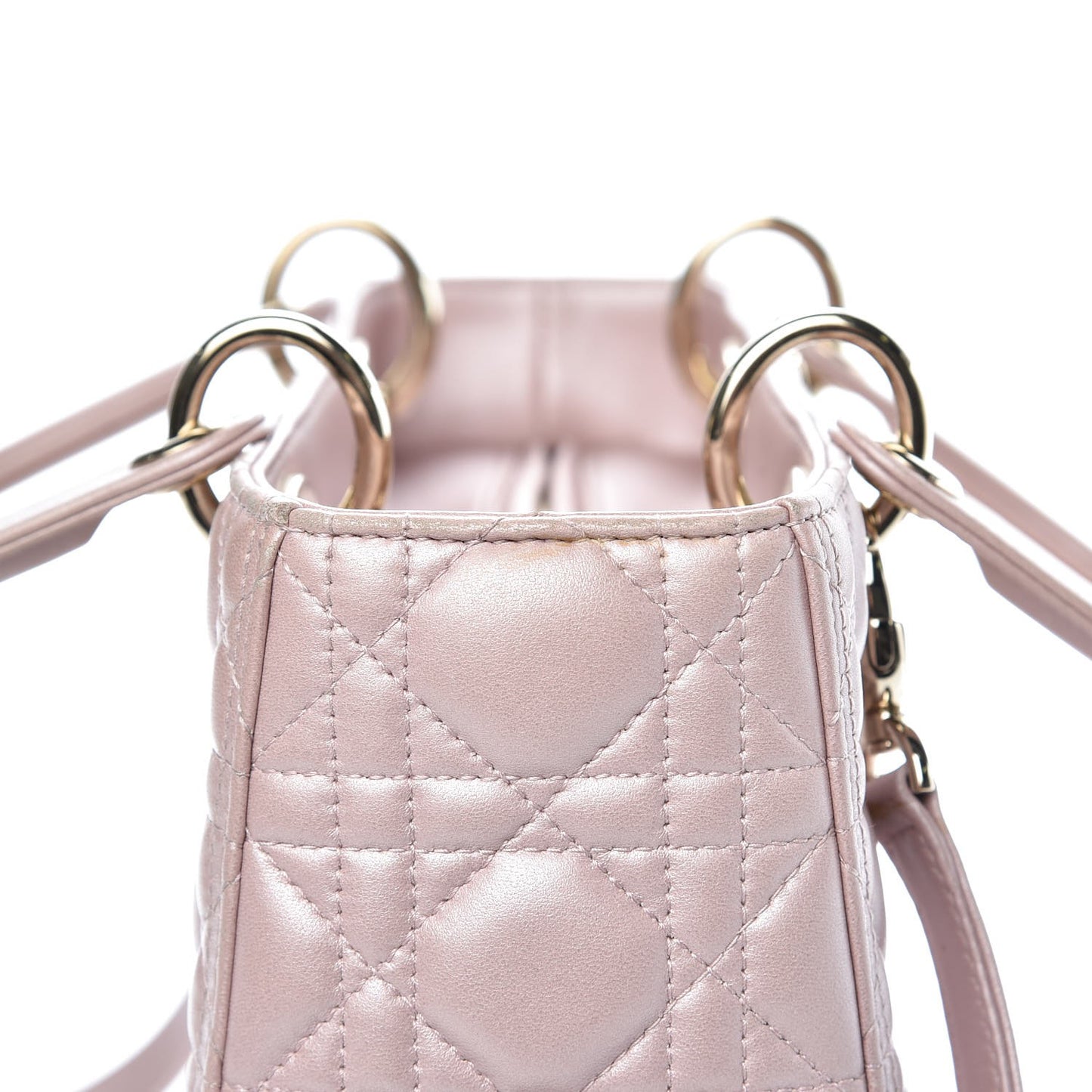 Pearly Lambskin Cannage Medium Lady Dior Lotus