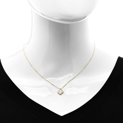 Van Cleef & Arpels 18K Yellow Gold Mother of Pearl Sweet Alhambra Pendant Necklace 2 of 5