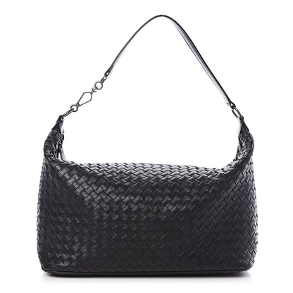 Bottega Veneta Nappa Intrecciato Shoulder Bag Black 1 of 8