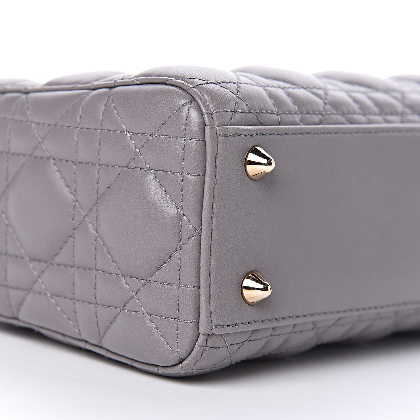 Lambskin Cannage Small Lucky Badges My Lady Dior Grey