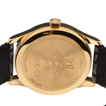 Gucci Stainless Steel Canvas 38mm G-Timeless GG Supreme Bee Quartz Watch Brown 4 of 5