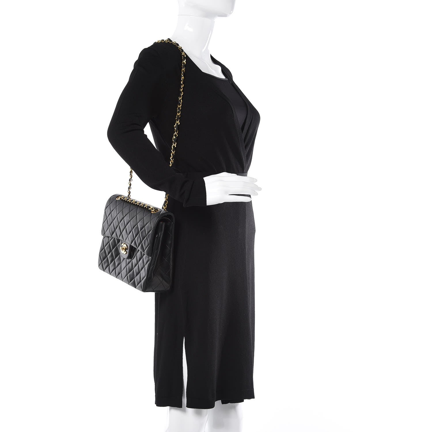 Chanel Lambskin Quilted Medium Double Flap Black 2 of 9