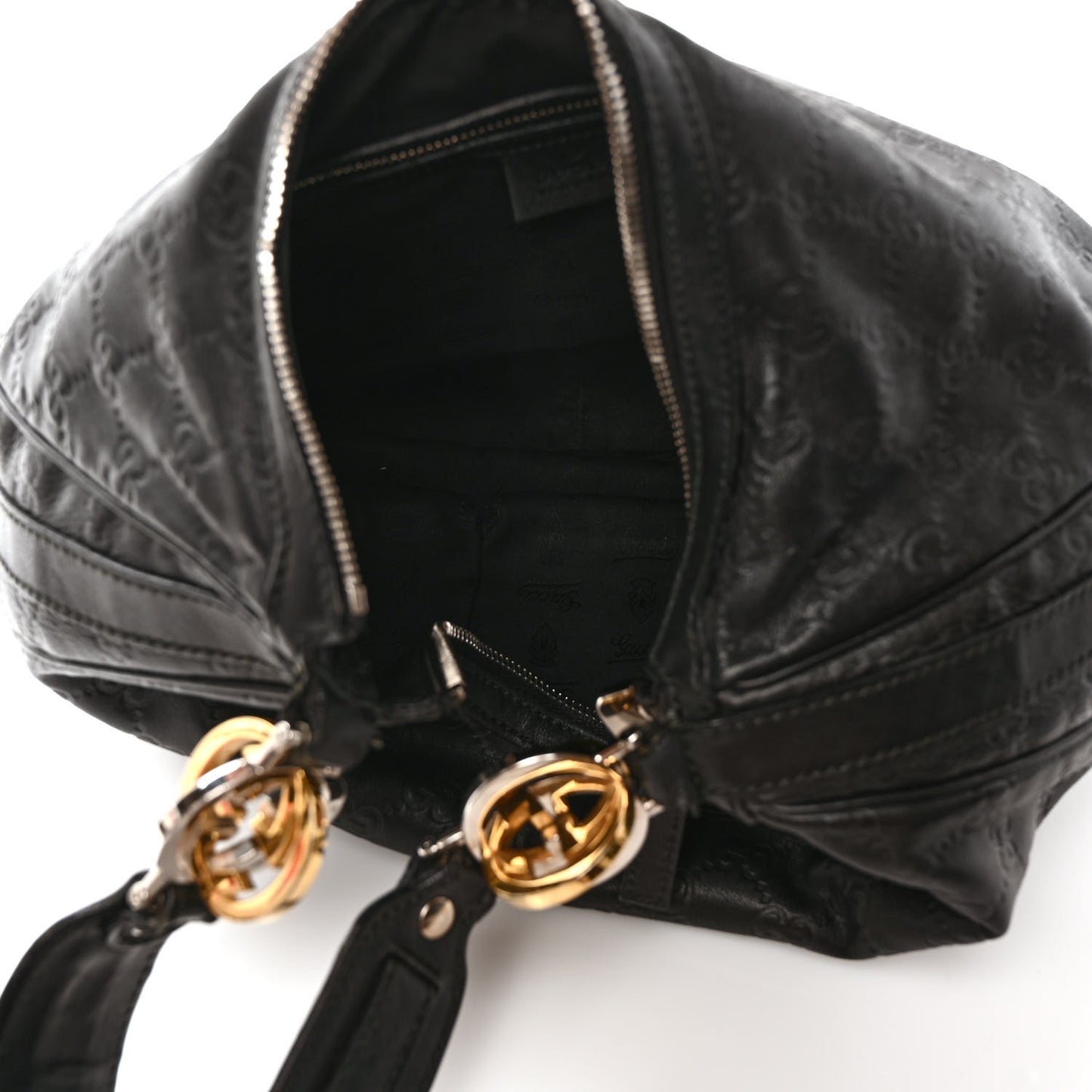 Guccissima Medium GG Twins Hobo Black