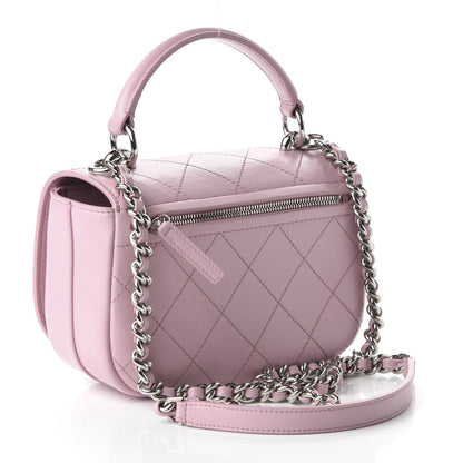 Chanel Calfskin Stitched Small Ring My Bag Flap Crossbody Pink 3 of 11