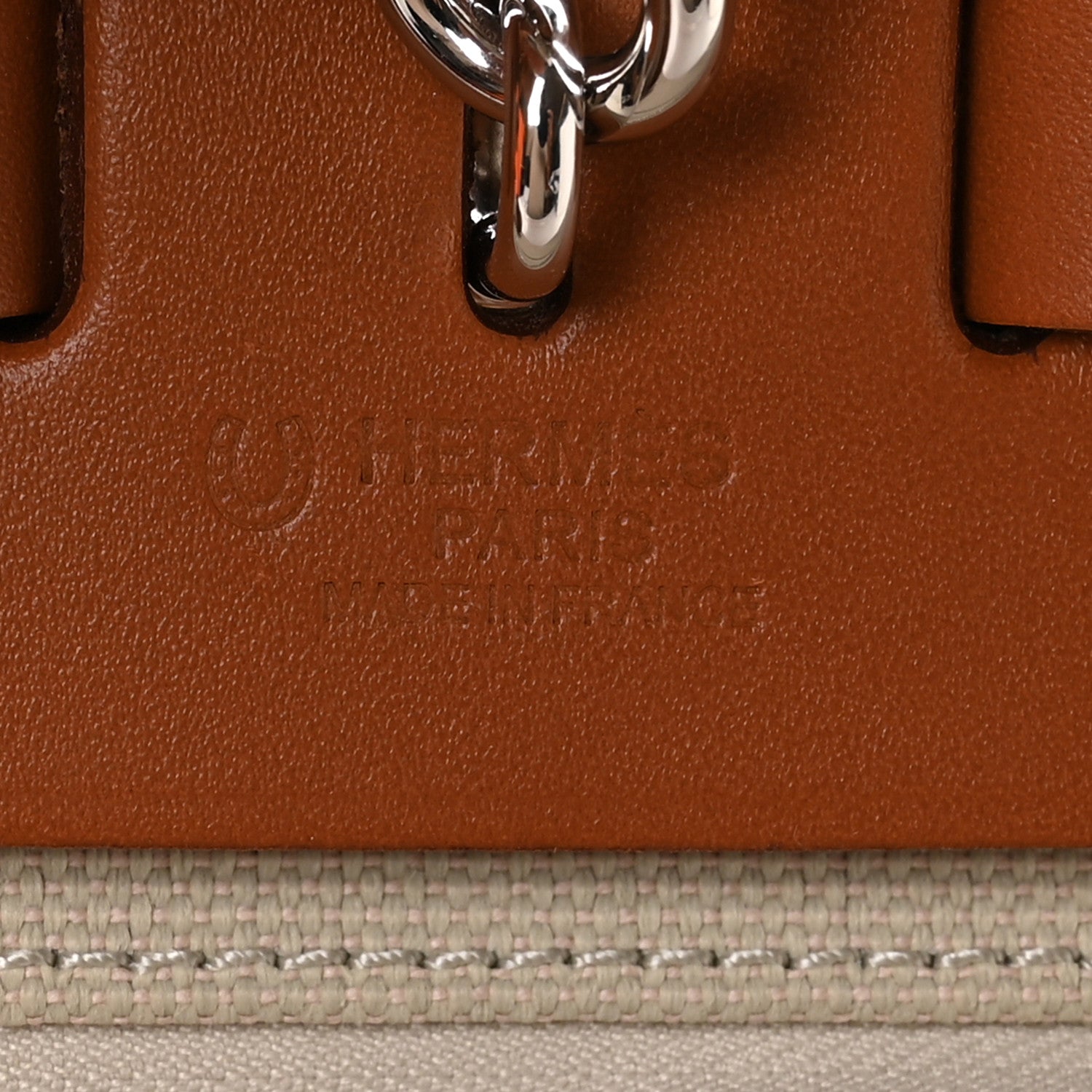 Hermes Toile Militaire Vache Hunter Laque Herbag Zip Retourne 31 PM Beton Fauve 7 of 12