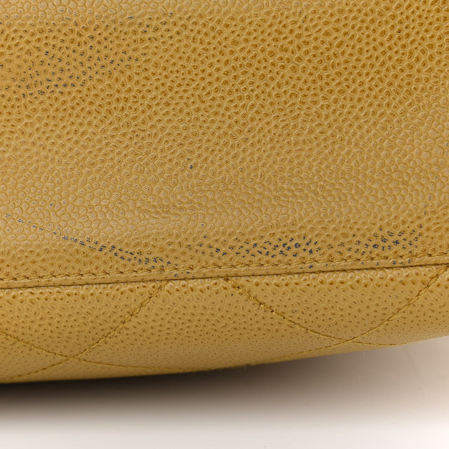 Caviar CC Wood Handle Tote Beige