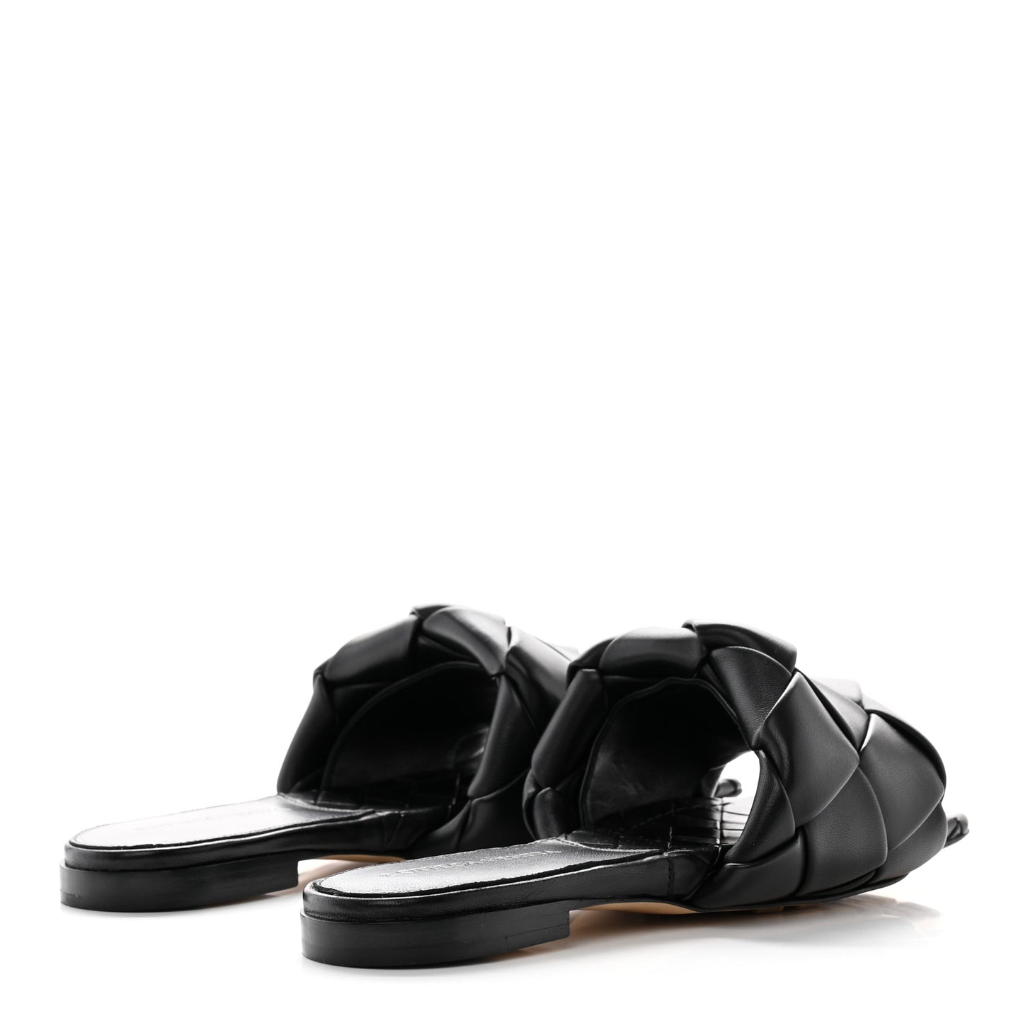 Nappa Maxi Intrecciato Lido Flat Sandals 35 Black