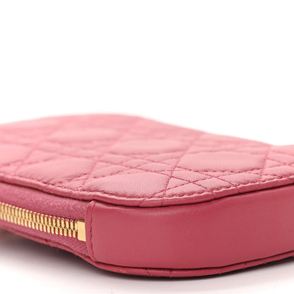 Christian Dior Lambskin Cannage Lady Dior Phone Holder Strawberry Pink 8 of 12