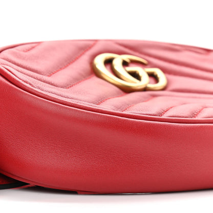 Gucci Calfskin Matelasse GG Marmont Belt Bag 75 30 Hibiscus Red 9 of 13