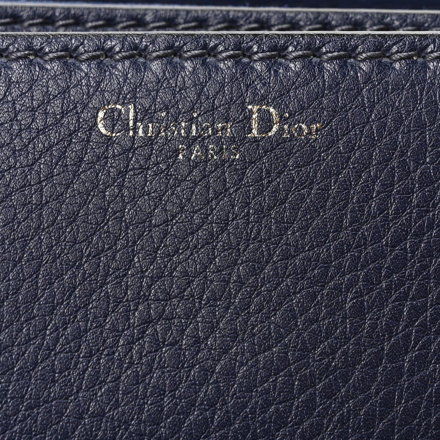 Grained Calfskin Dio(r)evolution Flap Bag Navy Blue