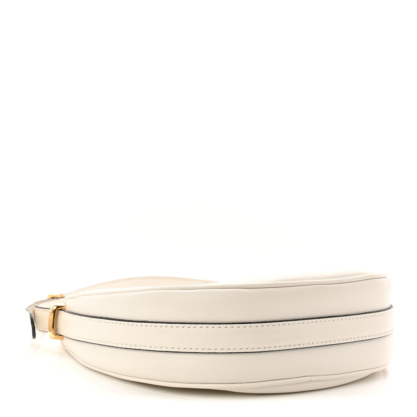 Soft Calfskin Small Arque Shoulder Bag White