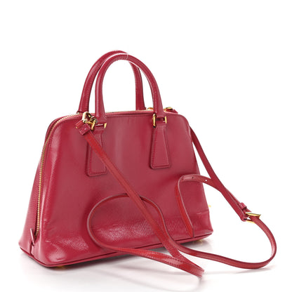 Prada Saffiano Vernice Small Promenade Tote Peonia 2 of 10