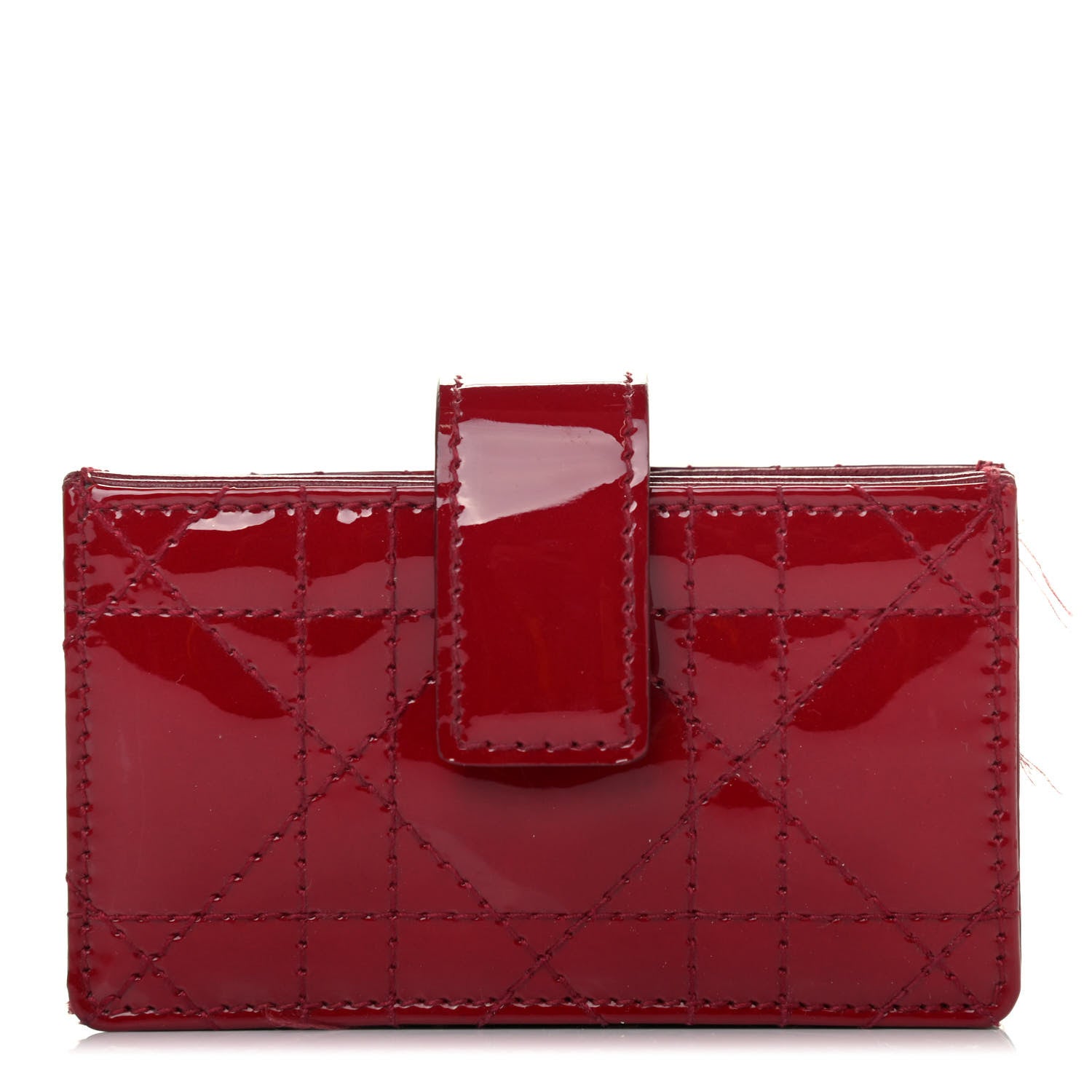 Christian Dior Patent Cannage Lady Dior 5-Gusset Card Holder Scarlet 2 of 5