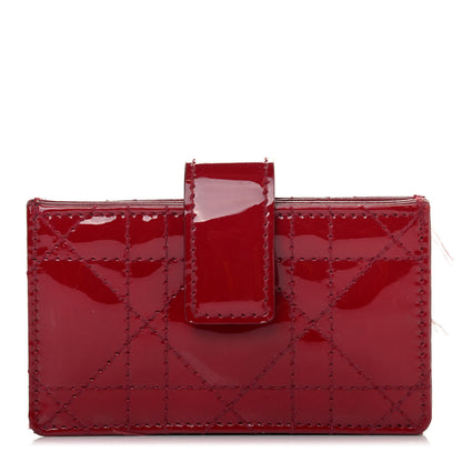 Christian Dior Patent Cannage Lady Dior 5-Gusset Card Holder Scarlet 2 of 5