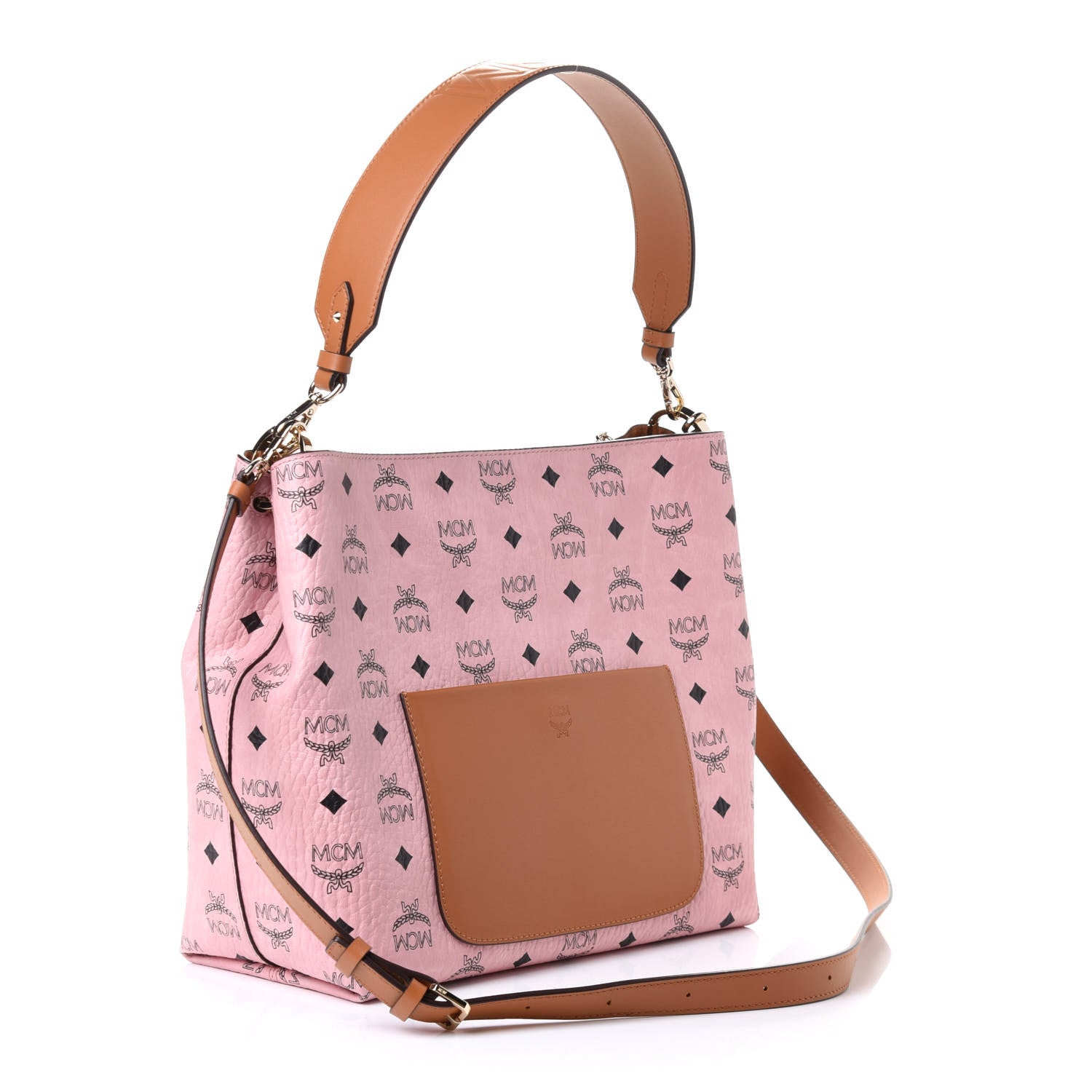 MCM Visetos Medium Klara Hobo Soft Pink 2 of 4